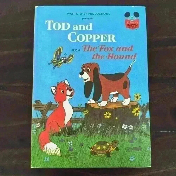 VNTG 1981 - Disney Tod and Copper from the Fox and the Hound - Hard Cover Book - Picture 1 of 10